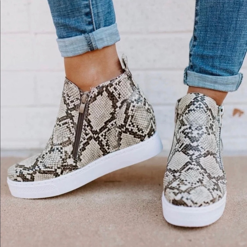 Sneaker Wedge Booties